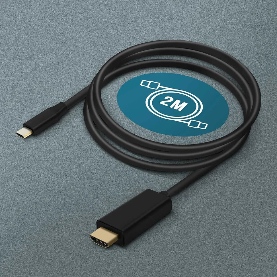 Avizar Câble USB Type C vers HDMI Mâle Résolution 4K UHD 2m Noir — image 4