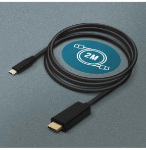 Avizar Câble USB Type C vers HDMI Mâle Résolution 4K UHD 2m Noir