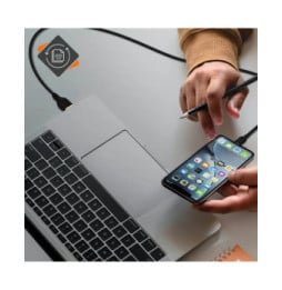 Avizar Câble USB Vers Lightning Charge Synchronisation 2m Anti-nœuds Noir