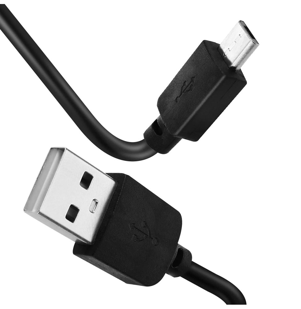Avizar Cable USB Vers Micro USB Charge et Transfert 2 Mètres Noir