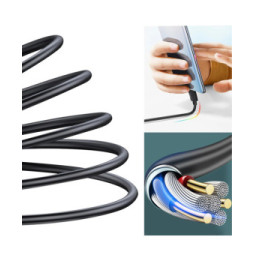 Avizar Cable USB Vers Micro USB Charge et Transfert 2 Mètres Noir