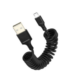 Avizar Câble USB vers Micro-USB 2A Extensible de 35cm à 80cm Charge Rapide Noir