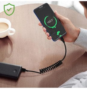 Avizar Câble USB vers Micro-USB 2A Extensible de 35cm à 80cm Charge Rapide Noir