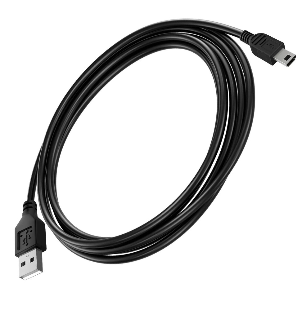 Avizar Câble USB vers Mini USB Charge Transfert Données 2m Noir