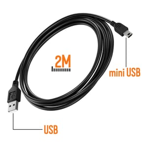 Avizar Câble USB vers Mini USB Charge Transfert Données 2m Noir — image 3