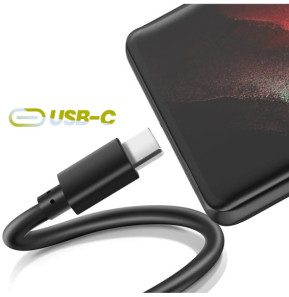 Avizar Câble USB vers USB-C 2A Compatible Android Auto et Apple Carplay 0.5m Noir