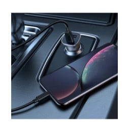 Avizar Câble USB vers USB-C 2A Compatible Android Auto et Apple Carplay 0.5m Noir