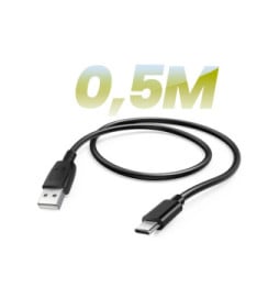 Avizar Câble USB vers USB-C 2A Compatible Android Auto et Apple Carplay 0.5m Noir