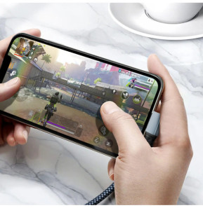 Avizar Câble USB-C 3 en 1 Charge 100W Résolution 4K Transfert 20Gbps Coudé 1m Gris