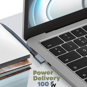 Avizar Câble USB-C 3 en 1 Charge 100W Résolution 4K Transfert 20Gbps Coudé 2m Gris — image 3