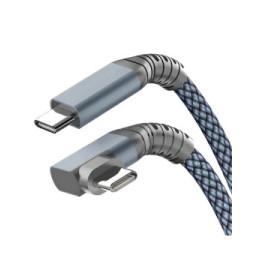 Avizar Câble USB-C 3 en 1 Charge 100W Résolution 4K Transfert 20Gbps Coudé 3m Gris
