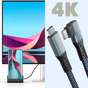 Avizar Câble USB-C 3 en 1 Charge 100W Résolution 4K Transfert 20Gbps Coudé 3m Gris — image 4
