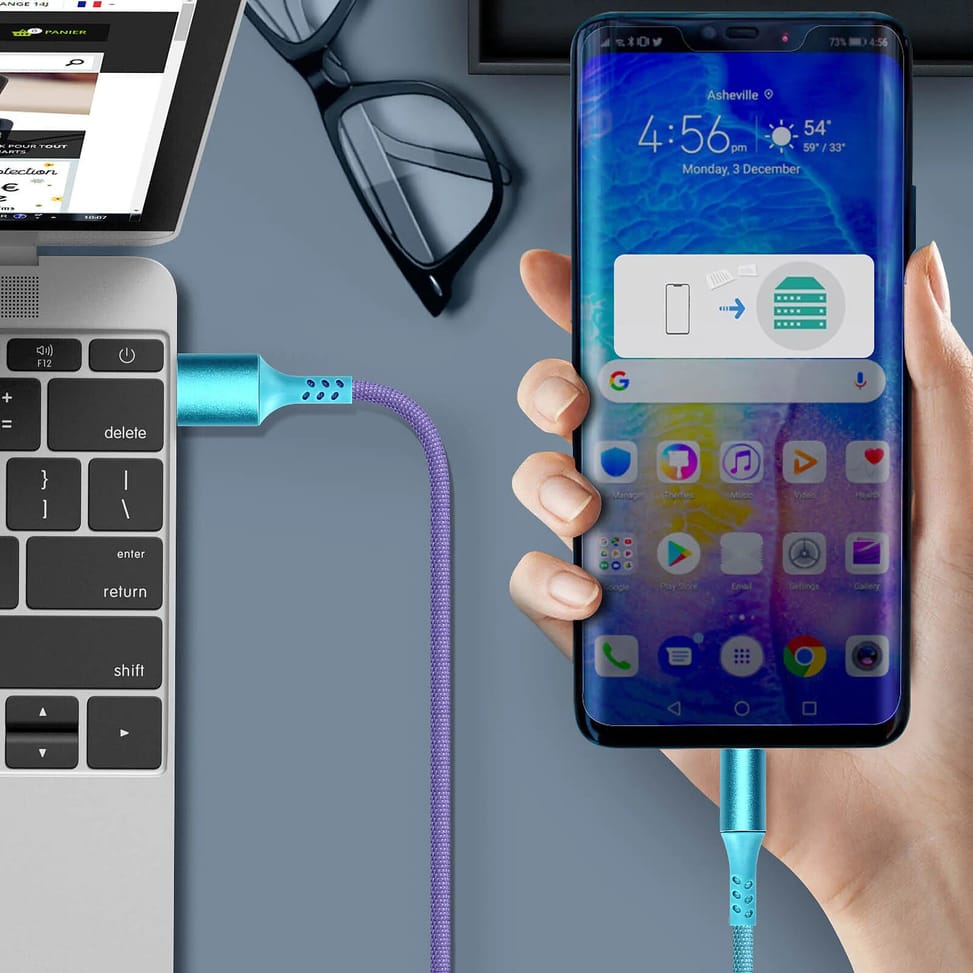 Avizar Câble USB-C Charge et Synchronisation Design Stylé 1m Robuste Multicolore — image 4