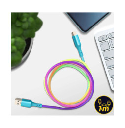 Avizar Câble USB-C Charge et Synchronisation Design Stylé 1m Robuste Multicolore