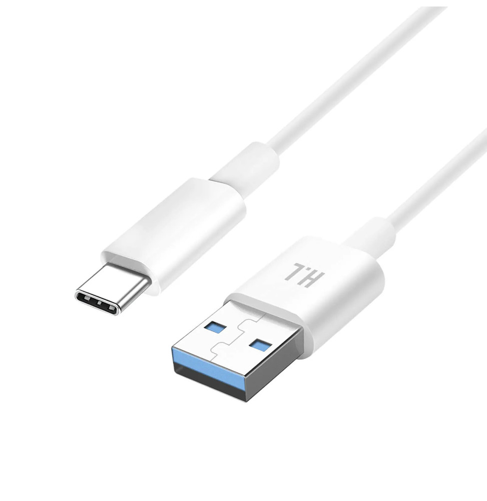 Avizar Cable USB-C Charge et Transfert De Données Intensité 1A Longueur 1.5m Blanc