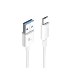 Avizar Cable USB-C Charge et Transfert De Données Intensité 1A Longueur 1.5m Blanc