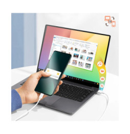 Avizar Cable USB-C Charge rapide Transfert De Données 2.0 Longueur 1m Blanc