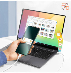 Avizar Cable USB-C Charge rapide Transfert De Données 2.0 Longueur 1m Blanc