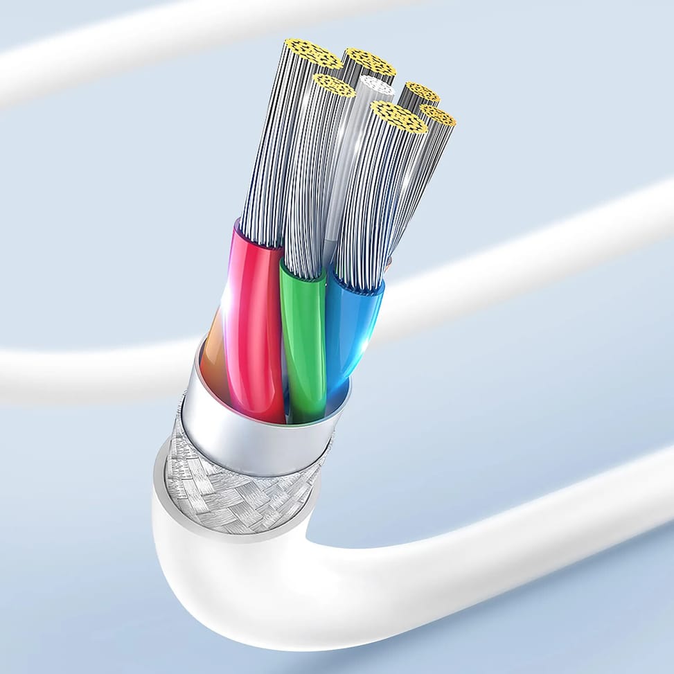 Avizar Cable USB-C Charge rapide Transfert De Données 2.0 Longueur 1m Blanc — image 4