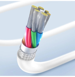 Avizar Cable USB-C Charge rapide Transfert De Données 2.0 Longueur 1m Blanc