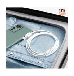 Avizar Cable USB-C Charge rapide Transfert De Données 2.0 Longueur 1m Blanc