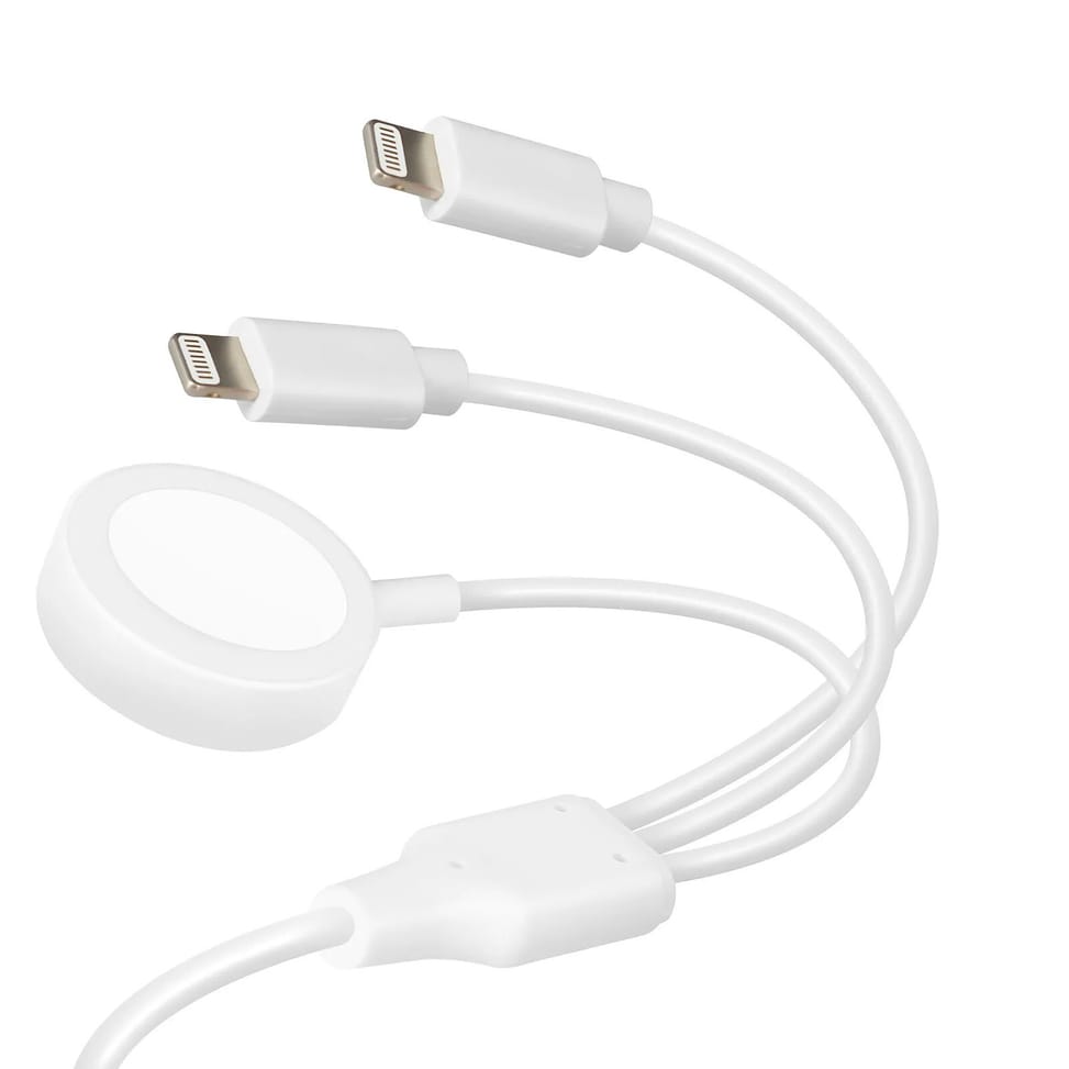 Avizar Câble USB-C vers 2x Lightning et Chargeur Magnétique Intensité 2A Blanc — image 2