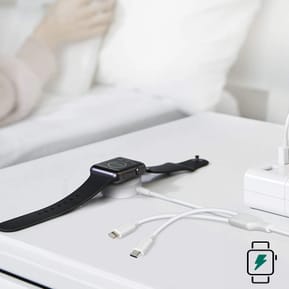 Avizar Câble USB-C vers 2x Lightning et Chargeur Magnétique Intensité 2A Blanc — image 3