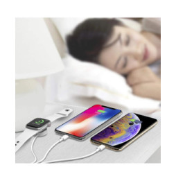 Avizar Câble USB-C vers 2x Lightning et Chargeur Magnétique Intensité 2A Blanc