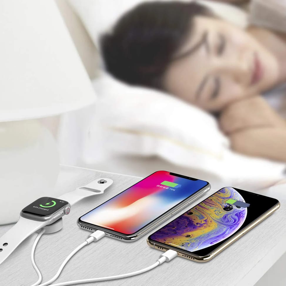 Avizar Câble USB-C vers 2x Lightning et Chargeur Magnétique Intensité 2A Blanc — image 5