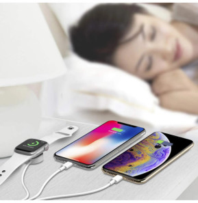 Avizar Câble USB-C vers 2x Lightning et Chargeur Magnétique Intensité 2A Blanc