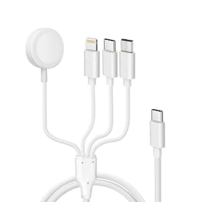 Avizar Câble USB-C vers Lightning, micro-USB, USB-C et Chargeur Magnétique Intensité 2A Blanc