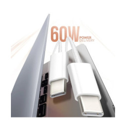 Avizar Câble USB-C vers USB-C 60W Power Delivery Longueur 1m Blanc
