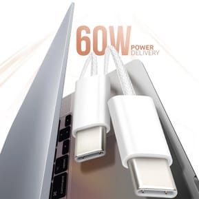 Avizar Câble USB-C vers USB-C 60W Power Delivery Longueur 1m Blanc — image 3