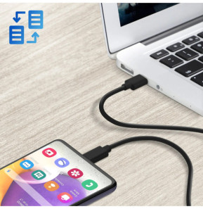 Avizar Câble USB-C vers USB-C Power Delivery Transfert Rapide 2m Noir