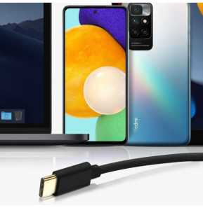 Avizar Câble USB-C vers USB-C Power Delivery Transfert Rapide 2m Noir