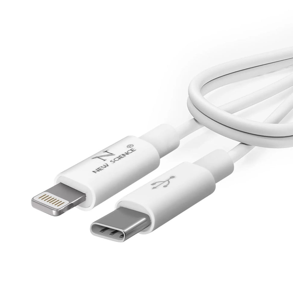 Avizar le USB Type C vers Lightning Power Delivery 20W Charge et Sycnhro 1m Blanc