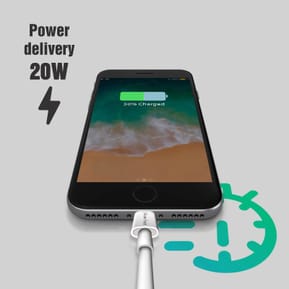 Avizar le USB Type C vers Lightning Power Delivery 20W Charge et Sycnhro 1m Blanc — image 3