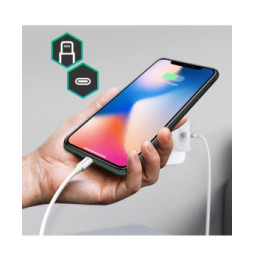 Avizar le USB Type C vers Lightning Power Delivery 20W Charge et Sycnhro 1m Blanc