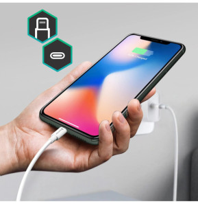 Avizar le USB Type C vers Lightning Power Delivery 20W Charge et Sycnhro 1m Blanc