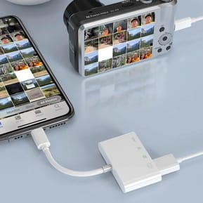 Avizar Lecteur carte iPhone / iPad Lightning vers USB / TF / Micro-SD / Lightning Blanc — image 4