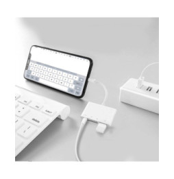 Avizar Lecteur carte iPhone / iPad Lightning vers USB / TF / Micro-SD / Lightning Blanc