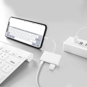 Avizar Lecteur carte iPhone / iPad Lightning vers USB / TF / Micro-SD / Lightning Blanc — image 5