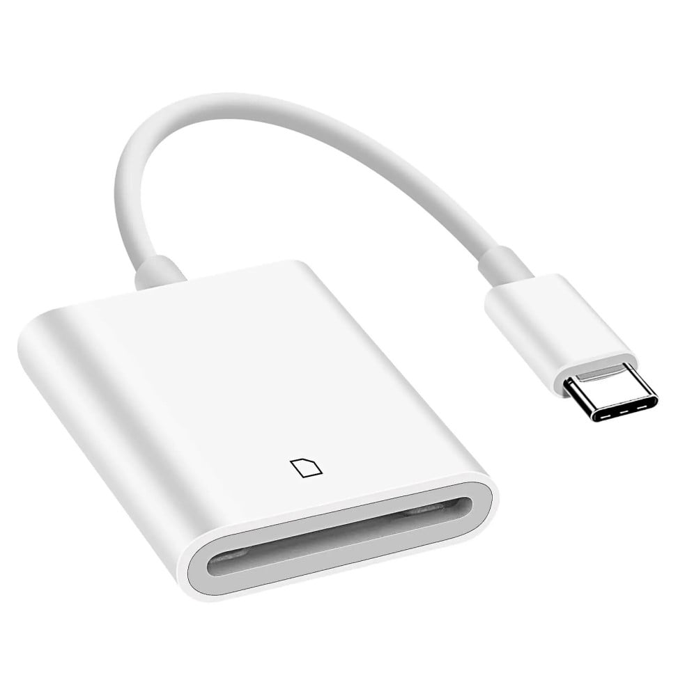 Avizar Lecteur Carte SD, Adaptateur USB-C Blanc