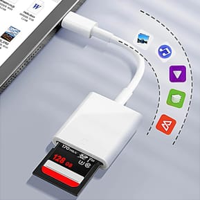 Avizar Lecteur Carte SD, Adaptateur USB-C Blanc — image 3