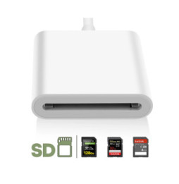 Avizar Lecteur Carte SD, Adaptateur USB-C Blanc