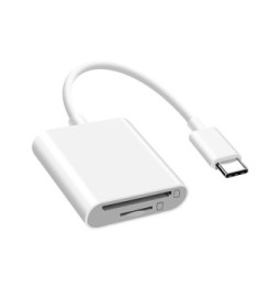 Avizar Lecteur Carte Universel pour micro SD SD TF, Adaptateur USB-C - Blanc