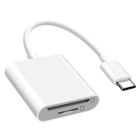 Avizar Lecteur Carte Universel pour micro SD SD TF, Adaptateur USB-C - Blanc