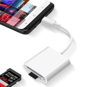 Avizar Lecteur Carte Universel pour micro SD SD TF, Adaptateur USB-C - Blanc — image 3