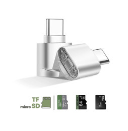 Avizar Mini Lecteur Carte micro SD et TF, Adaptateur USB-C 3.1 Argent