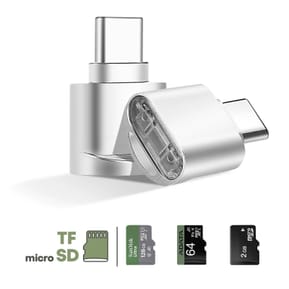 Avizar Mini Lecteur Carte micro SD et TF, Adaptateur USB-C 3.1 Argent — image 3